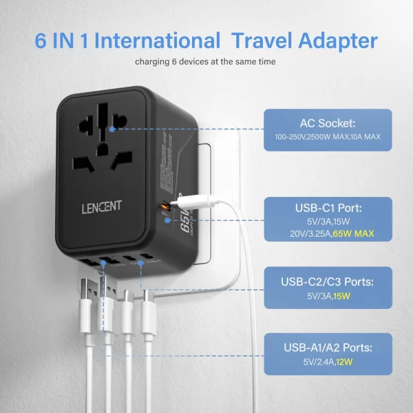 LENCENT Adaptador de viagem - Image 2